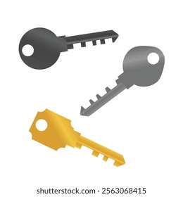 House Key Set Vector Clip Art