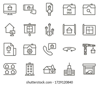 house, key set vector icons. Real estate icon set