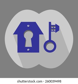 House and Key Silhouette 