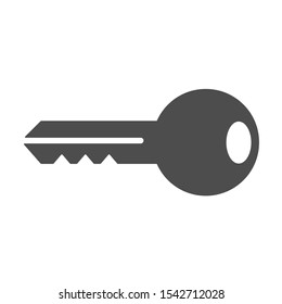 House key silhouette vector icon isolated on white background. Keyhole key flat icon for web, mobile apps and user interface design