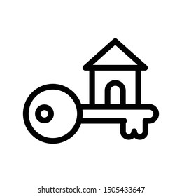 house key thin line vetor icon