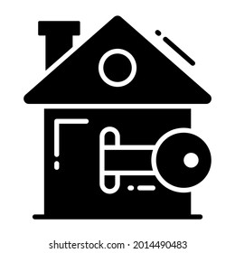 house key trendy icon, flat style isolated on white background. Symbol for your web site design, logo, app, UI.