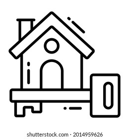 house key trendy icon, line style isolated on white background. Symbol for your web site design, logo, app, UI.