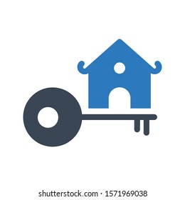 house key vector glyph color icon 