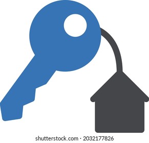 house key vector glyph colour icon