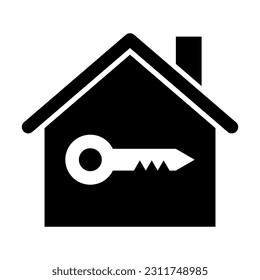 House Key Vector Glyph Icon For Personal And Commercial Use.

