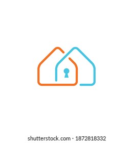 House and key vector icon illustration