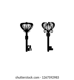 house key vector icon on the white background