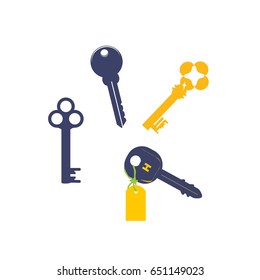house key vector icon on the white background