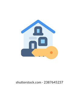 icono de vector de clave de casa. icono inmobiliario estilo plano. uso perfecto para logotipo, presentación, sitio web y más. estilo de color de diseño de iconos simple
