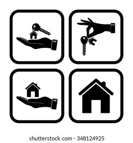 house key - vector icon, set