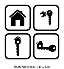 house key - vector icon, set