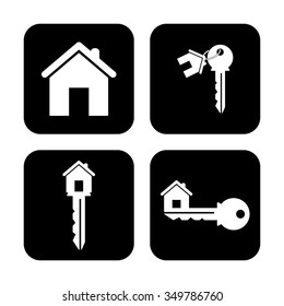 house key - vector icon, set