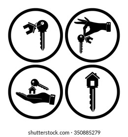 house key - vector icon, set