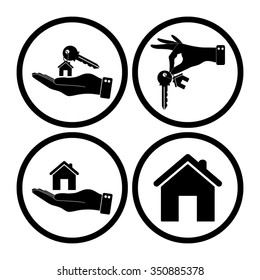 house key - vector icon, set