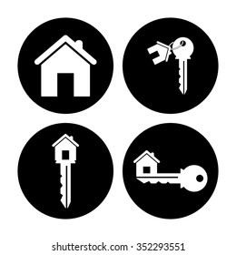 house key - vector icon, set
