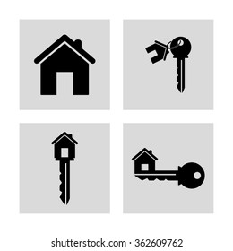 house key - vector  icon; set