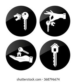 house key  - vector icon; set