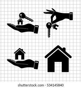 house key - vector  icon; set