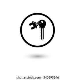 house key - vector icon with shadow