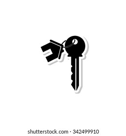 house key - vector icon with shadow
