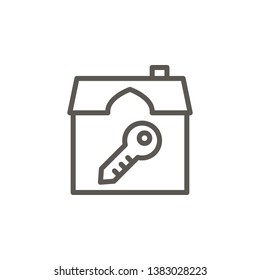 House key vector icon. Simple element illustration from UI concept. House, key vector icon. Real estate concept vector illustration.