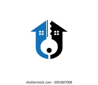 House Key Vector Logo Template Design Element.