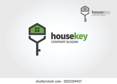 House Key  Vector Logo Template. A modern house logo with keys for real estate related business and services.