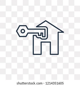 House key vector outline icon isolated on transparent background, high quality linear House key transparency concept can be used web and mobile