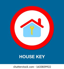house key. vector unlock house isolated. mortgage property illustration