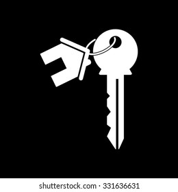 house key - white vector icon