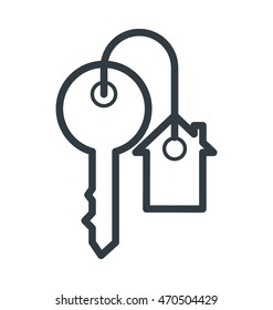 House Keychain Colored Vector Illustration