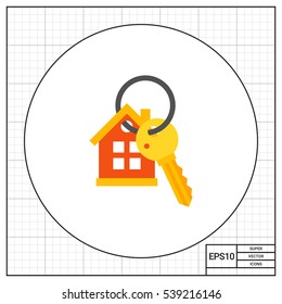 House Keyring And Key Icon