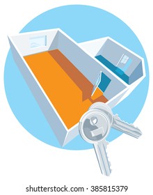 House keys with apartment