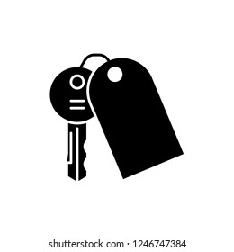 House keys black icon, vector sign on isolated background. House keys concept symbol, illustration 