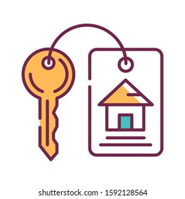 House keys color line icon. Iron attribute that can open the door. Pictogram for web page, mobile app, promo. UI UX GUI design element. Editable stroke.