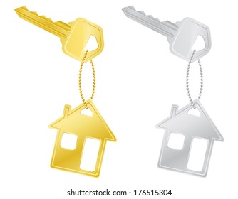 house keys door lock vector illustration isolated on white background