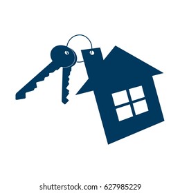 House and keys icon isolated on white background. Vector illustration.