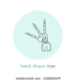 House keys icon line element. Vector illustration of house keys icon line isolated on clean background for your web mobile app logo design.