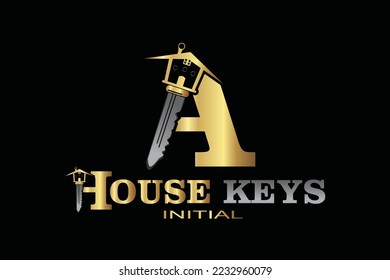 A House keys Letter logo template for your branding.