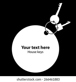 House keys on black background. Beautiful vector design.