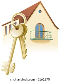 House keys, real estate, home. Vector illustration