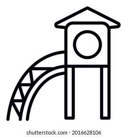 House kid slide icon. Outline house kid slide vector icon for web design isolated on white background