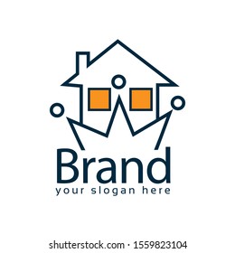 House king logo, flat design. Vector Illustration on white background