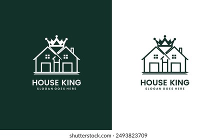 Plantilla del logotipo del rey de la casa, Ilustración vectorial - archivo EPS10 del concepto del Vector.