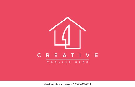 Logotipo De Casa Con Un Estilo De Línea Simple, Cocina Vectora, Diseño Con Logotipo De Cocina Doméstica.