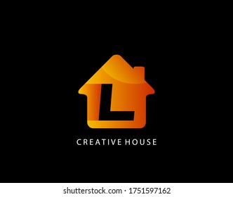 House L Letter Logo. Creative Icon Created From Negative Space of Initial L Combined With Minimalist House Shape Design. Perfect for modern real estate industry.