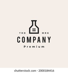 house lab hipster vintage logo vector icon illustration