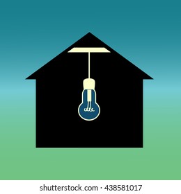 House with lamp