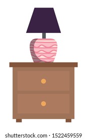 house lamp light decorative in wooden drawer vector illustration design